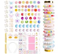 FUONCEDE Jewellery Making Kit for Kids,600PCS Jewellery Making Kit for Girls,DIY Craft Charms Bracelets,Age 6-10Great Gift for Birthday Children's Day, Christmas (600 Assorted Beads)