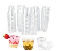 Fuonmka 150 Crystal Clear Plastic Shot Glasses 1oz/30 ml, Mini Disposable Shot Cups for Wine Tasting, Condiments, Desserts and Party, Reusable