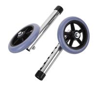 FUOYLOO 1 Pair Walker Front Wheel Replacement Practical Wheel Replacement Heavy Duty Wear-Resistant Sturdy Stainless Steel Rubber Indoor Use for Elderly People