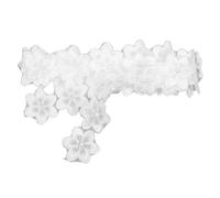 FUOYLOO 1 Roll Flower Lace Trim Ribbon Organza Mesh Pearl Bead Embroidered Fabric Intricate 3D Floral Embellishments Seamless Integration Wedding Dress Embellishment Creative Home