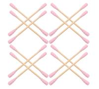 FUOYLOO 1000pcs Spiral Double-ended Cotton Swabs Makeup Eyeshadow Applicators Two-sided Swabs Long Wood Handle Ear Wax Care Cosmetic Cleaning for Delicate Skin Makeup Application