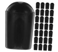 FUOYLOO 100pcs Black Hanger End Caps Round Wire Covers Clothes Hanger Thread Protectors Rack Tine Protectors Screw Caps for Hook Tips