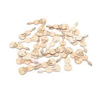 FUOYLOO 100pcs Handmade Wooden Violin Charms Pendants with Delicate Texture and Unique Design, Natural Feel DIY Crafts Decoration for Artists and Music Lovers