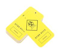 FUOYLOO 100pcs Yellow Waste Identification Labels Hanging Tags, Plastic Paper Material, Practical and Convenient to Carry for Hospital and Clinical Waste Management