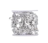 FUOYLOO 10m/roll Five-Pointed Star String Beads Chain Decorative Beads Pendant Silver Abs Plastic Uniform Color Fashion Charming Style for Christmas Day Cake Stands Decoration
