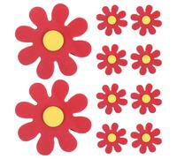FUOYLOO 10pcs Car Roof Antenna Decoration - Red Daisy Antenna Topper - EVA Flower Decorative for Vehicles Trucks SUVs - Auto Exterior Decor for Men Women