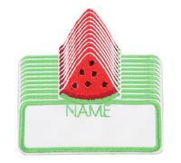 FUOYLOO 10pcs Cartoon Name Labels for Clothes DIY Sewing Labels with Polyester Thread, Sticky and Iron-on Patches for Clothing and Sportswear, Suitable for Home and Office Use