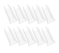 FUOYLOO 10pcs Label Holders for Supermarkets and Shopping Malls, Stable Display Price Stand with Multiple Use Design, Sturdy PVC and Pet Shelf Tag Sign Holders