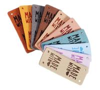 FUOYLOO 10pcs Pu Leather Clothes Tag Fabric Sewing Tags Elegant Fashionable Simple Style Customizing Clothes Not Easy to Deform for DIY Crafts