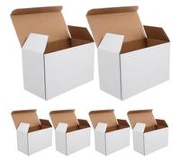FUOYLOO 10pcs White Corrugated Shipping Boxes 16x8x10cm, Multi-Purpose Packaging and Moving Storage Boxes for Mailing and Parcel