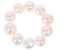 FUOYLOO 10pcs White Freshwater Beads Round Hand-drilled Precision Loose Spacer Beads for Jewelry Making and Bracelets with Elegant Timeless Style