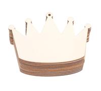 FUOYLOO 10pcs Wooden Crown Pendants for Bracelet Making, Cute Crown-Shaped Craft Decorations in Beige, for Party and Ceremony Accessories