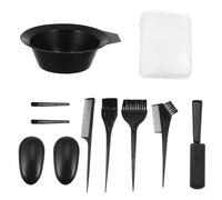 FUOYLOO 11pcs Hair Dyeing Kits Hair Dyeing Tool Set with Pp Material Black Comb Ear Covers Convenient to Carry for Salon Use