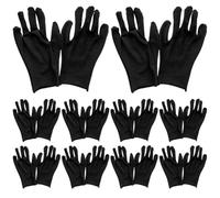 FUOYLOO 12 Pairs Black Thin Cotton Work Gloves for Men and Women, Lightweight Breathable Labour Protection Gloves for Industrial, Gardening and Outdoor Use, Size M