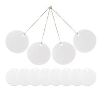 FUOYLOO 12pcs Ceramic round Hanging Ornaments Blank Ornaments Ready to Paint White Dual-side Creative Style Delicate Design for Tree Decoration