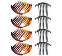 FUOYLOO 12pcs Multifunctional Tooth Combs Moon Shape Hair Side Combs with Seven Teeth Plastic Resin Hair Decoration Comfortable for Everyday Wear Assorted Colour for Festivals and Events