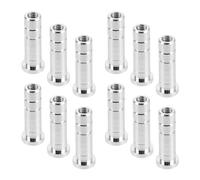 FUOYLOO 12pcs Threaded Arrow Accessory Aluminum Inserts for 6mm Shafts Lightweight Silver Archery Tip Inserts Precision Stability for Practice and Competition