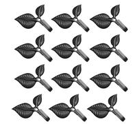 FUOYLOO 12pcs Vintage Coat Hooks Leaf Cast Iron Hook 5.9x2.4x1.4inch Cast Iron Sturdy Construction Practical Organization with Mounting Hardware for Entryways and Kitchens