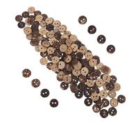 FUOYLOO 150pcs 2-Hole Sewing Buttons Clothing Repair Buttons Rustic Brown Coconut Shell Round Secure Attachment Doublehole Design for Scrapbooking and Crochet Projects