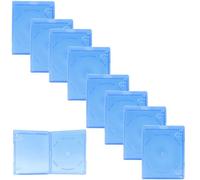 FUOYLOO 15pcs Blue Plastic Dvd Disc Storage Box with Numbered Slots for Organisation and Protection, Portable CD Holder Organizer Suitable for Home and Media Storage