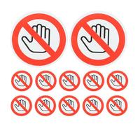 FUOYLOO 15pcs Self Adhesive Do Not Touch Warning Stickers, 25mm Diameter Safety Decals for Industrial Equipment, Workshop Caution Labels for Accident Prevention