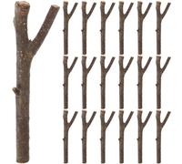 FUOYLOO 20 Pieces Natural Wood Log Sticks Twigs for DIY Crafts, Y-Shaped Driftwood Branches, Unfinished Wooden Sticks for Woodcraft, Decoration and Art Projects