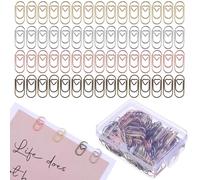 FUOYLOO 200 Pcs Small Paper Clips Decorative Paper Clips Heart-Shaped Metal Miniature Size Adds A Touch of Fun Assorted Colour for Assignments and Purse Use Teacher Supplies