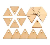 FUOYLOO 200pcs Triangle Wooden Pieces with Hole Pendant Lightweight Without Burr Eco-Friendly Wood Slices for Christmas Decoration Crafting