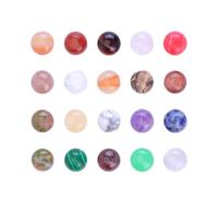 FUOYLOO 20pcs Crystal Glass Semicircle Cabochons Suitable for DIY Jewelry Design and Decorative Use, Pretty and Fashionable Gemstone Glass Beads for Picture and Cuff Link Random Color