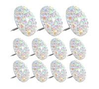 FUOYLOO 20pcs Decorative Push Pins with Rhinestones, Multi-function Resin Thumbtacks for Bulletin Boards and World Map Marking, Reusable Decorative Cork Tacks for Home Decor and Poster