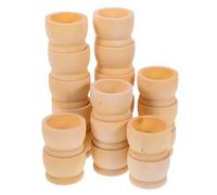 FUOYLOO 20pcs Wooden Easter Egg Cups 4x5cm Natural Wood DIY Dinosaur Egg Trays Craft Holder Stand for Home Decoration and Party Display