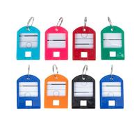 FUOYLOO 25Pcs Plastic Key Tags with Rings Colourful Key Labels for Dog Collar Tagging at Home and Office