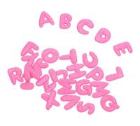 FUOYLOO 26pcs Pink Small Letter Iron on Patches Embroidered Appliqué Polyester Fabric with Easy Ironon Application and Wide Compatibility to Personalize Your Bags and Jeans