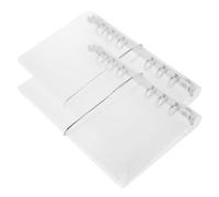 FUOYLOO 2pcs A7 Loose Leaf Binder Cover Plastic Refillable Shell for Planner, Scrapbook, Card Holder, Index Card Binder and Diary, 6 Hole, with Elastic Band, A7