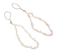 FUOYLOO 2pcs Acrylic Beaded Phone Charm Chain with Unique and Beautiful Look Fashionable Phone Strap Charm for Keys and Featuring Prevent Fading and Not Easy to Break for Daily Use