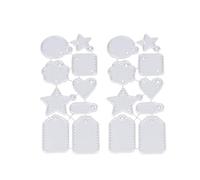 FUOYLOO 2pcs DIY Label Pendant Cutting Dies Metal Carbon Steel Reusable Lightweight Iron Stencils for Creativity Ability and Intelligence Development