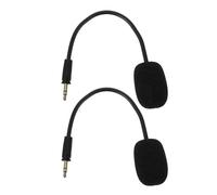 FUOYLOO 2pcs Gaming Headset Microphone Replacement with Detachable Boom Mic, Professional Noise Reduction and Lightweight Sponge Cap for PC Headphones, for Streaming and Home Computer Use