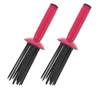 FUOYLOO 2pcs Hair Fluffy Curling Roll Curling Comb Air Brush Multifunctional Design Anti-slip round Comb Plastic Fashionable Dynamic Styling Tool for Home and Onthego Use