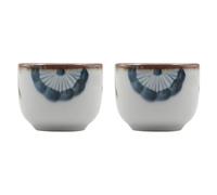 FUOYLOO 2pcs Japanese Style Glazed Ceramic Sake Cups with Elegant Flower Pattern, 35ml Capacity, Multifunctional Design for Entertaining Family Or Guests at Restaurants Or Special Drinking