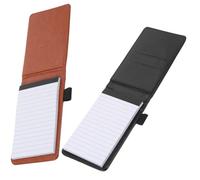 FUOYLOO 2pcs Leather Cover Notepad Portable A7 Size 50 Sheets Notepad with Rounded Corners and Tight Stitching Smooth Writing Easy to Carry Assorted Colour Simple Professional Style