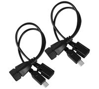 FUOYLOO 2pcs Micro USB Converter Micro USB to Usb-a Data Adapter Cable with Pvc and Copper Connect for Otg Connection and Data Transfer Black