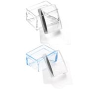 FUOYLOO 2pcs Nail Stamper Plastic Manicure Stampers for Nail Art DIY Compact with Blue and Transparent Colors for Female Beauty