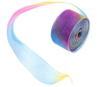 FUOYLOO 2pcs Rainbow Gradient Organza Ribbon for Wrapping and DIY Crafts, Soft and Comfortable Touch, Polyester Material, for Wedding Present Packaging Vibrant and Unique Design