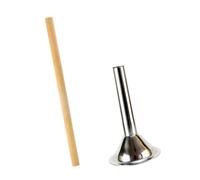 FUOYLOO 2pcs Sausage Stuffer Stainless Steel Sausage Tube Wood Handle Easy to Clean Safe for Use Kitchen Tool for People Who Love Making