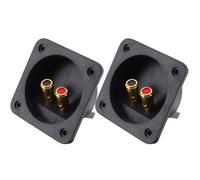 FUOYLOO 2pcs Speaker Terminal Connectors with Sturdy and Reliable Abs and Zinc Alloy Material, Push-type Disconnect Box for Home Audio Subwoofer, and Positive Negative Flags