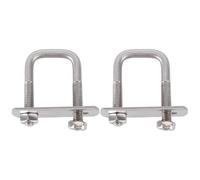 FUOYLOO 2pcs Square Clamp Stainless Steel Hose Clamp U-Shaped Right-Angle Screw Damper for Securing Hoses in Home Applications and Industrial Use Silver M6x25x62