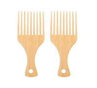 FUOYLOO 2pcs Wide Tooth Hair Picks for Men, Synthetic Material Hair Pick Oil Combs with Comfortable Strong Handle, for Daily Use and Personal Home Hairstyling