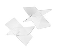 FUOYLOO 2pcs X-Shape Acrylic Book Stands Multipurpose Book Storage Holders Desk Display Racks for Office Use