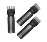 FUOYLOO 3 pcs Hair Dye Root Applicator Bottles Black Plastic Graduated Scale Reusable Root Comb Bottles for Salon Barber Hair Coloring and Dyeing