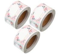 FUOYLOO 3 Rolls Floral Blank Name Stickers with Strong Adhesive Large Writable Labels for Bottles Jars Kitchen Storage and Non-fading Surface Practical Organizing Tags